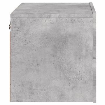 Noptieră montată pe perete cu lumini LED, gri beton - Img 7