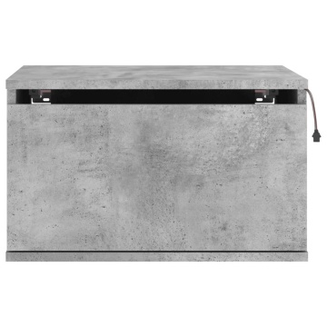 Noptieră montată pe perete cu lumini LED, gri beton - Img 6