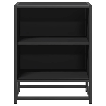 Noptiera neagra 40x31x50 cm lemn prelucrat si metal - Img 8