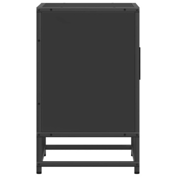 Noptiera neagra 40x31x50 cm lemn prelucrat si metal - Img 6