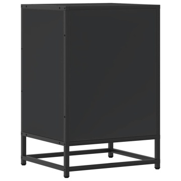 Noptiera neagra 40x34,5x60 cm lemn prelucrat si metal - Img 6