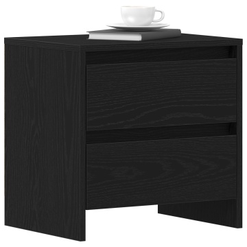 Noptieră Negru Stejar 45x34x44,5 cm Lemn Compus - Img 3
