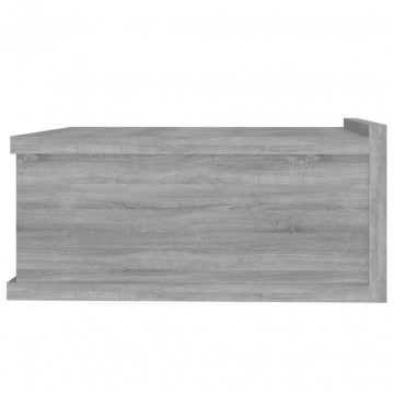 Noptieră plutitoare, gri sonoma, 40x30x15 cm, lemn prelucrat - Img 7