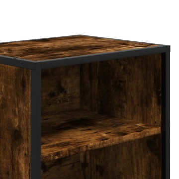 Noptiera stejar afumat 40x31x50 cm lemn prelucrat si metal - Img 7
