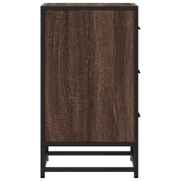 Noptiera stejar maro 40x34,5x60 cm lemn prelucrat si metal - Img 5