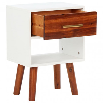 Noptiere, 2 buc., 40x30x57 cm, lemn masiv de acacia - Img 5