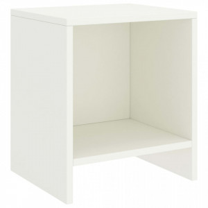 Noptiere, 2 buc., alb, 35 x 30 x 40 cm, lemn masiv de pin - Img 2