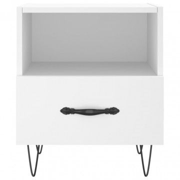 Noptiere, 2 buc., alb, 40x35x47,5 cm, lemn compozit - Img 6