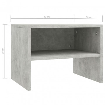 Noptiere, 2 buc., gri beton, 40 x 30 x 30 cm, PAL - Img 5
