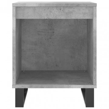 Noptiere, 2 buc., gri beton, 40x35x50 cm, lemn compozit - Img 8