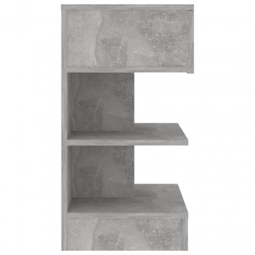 Noptiere, 2 buc., gri beton, 40x35x65 cm - Img 5