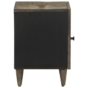 Noptiere 2 buc Gri deschis 40x33x46 cm Lemn masiv de mango - Img 8