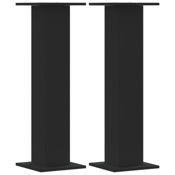 Noptiere, 2 buc., negru, 30x30x95 cm, lemn prelucrat - Img 2