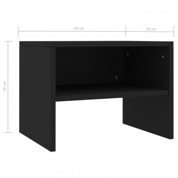 Noptiere, 2 buc., negru, 40 x 30 x 30 cm, PAL - Img 5