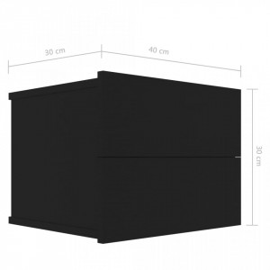 Noptiere, 2 buc., negru, 40 x 30 x 30 cm, PAL - Img 7
