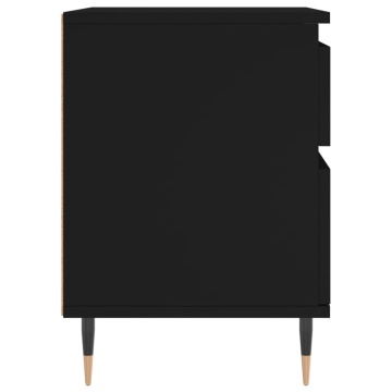 Noptiere, 2 buc., negru, 40x35x50 cm, lemn compozit - Img 7