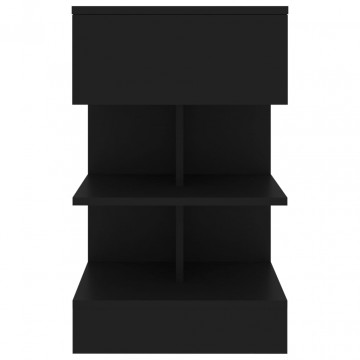 Noptiere, 2 buc., negru, 40x35x65 cm - Img 4