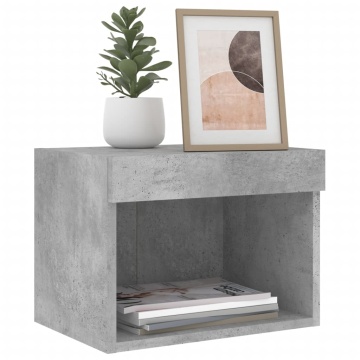 Noptiere cu lumini LED montate pe perete, 2 buc., gri beton - Img 5