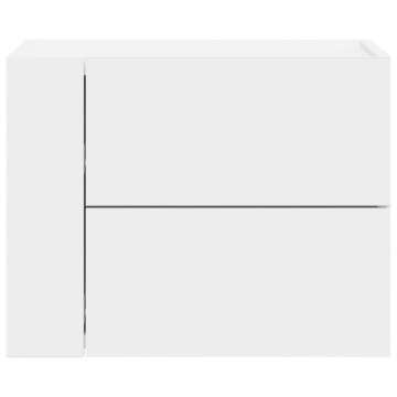 Noptiere de perete, 2 buc., alb, 45x30x35 cm - Img 4