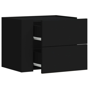 Noptiere de perete, 2 buc., negru, 45x30x35 cm - Img 7
