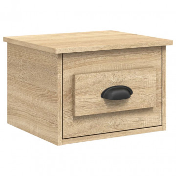 Noptiere de perete, 2 buc., stejar sonoma, 41,5x36x28 cm - Img 8
