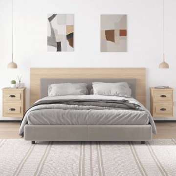 Noptiere de perete, 2 buc., stejar sonoma, 41,5x36x53cm - Img 3