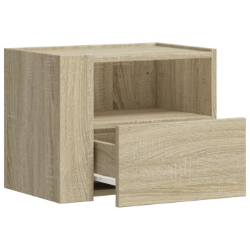 Noptiere de perete, 2 buc., stejar sonoma, 45x30x35 cm - Img 7