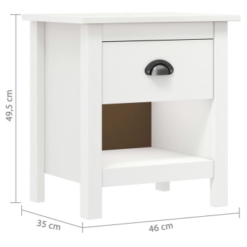 Noptiere Hill, 2 buc., 46x35x49,5 cm, lemn masiv de pin - Img 7