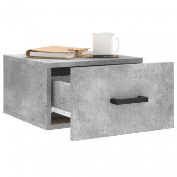Noptiere montate pe perete 2 buc. gri beton 35x35x20 cm - Img 4
