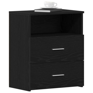 Noptierea Negru Stejar 50x32x60cm din lemn prelucrat - Img 3