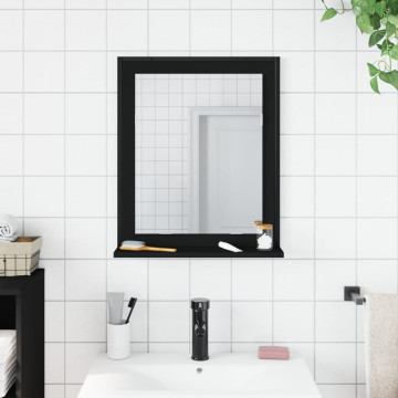 Oglindă baie cu raft negru 50x12x60 cm lemn prelucrat - Img 3