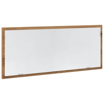 Oglindă baie LED stejar artizanal, 100x8,5x37 cm lemn prelucrat - Img 8