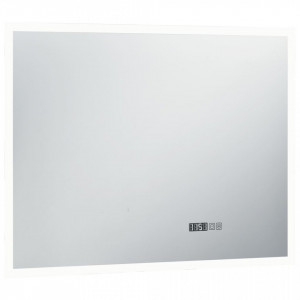 Oglindă cu LED de baie cu senzor tactil și afișaj oră, 80x60 cm - Img 4