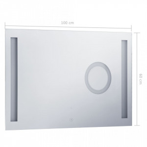 Oglindă cu LED de perete de baie cu senzor tactil, 100 x 60 cm - Img 7