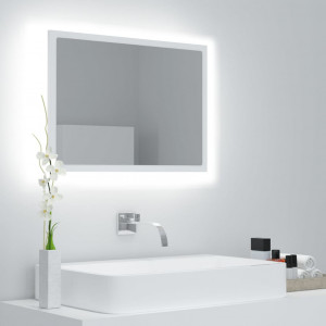 Oglindă de baie cu LED, alb, 60x8,5x37 cm, PAL - Img 1