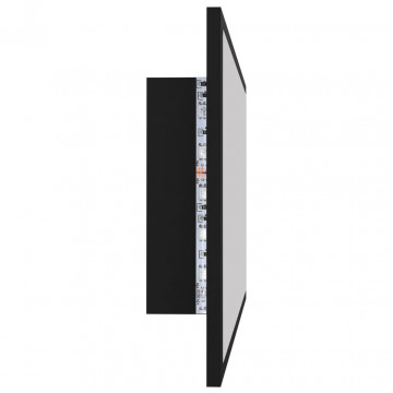 Oglindă de baie cu LED, negru, 80x8,5x37 cm, PAL - Img 7