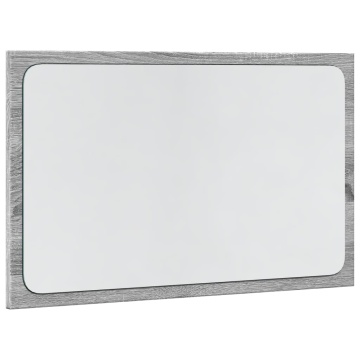 Oglindă de baie LED, gri sonoma, 60x8,5x38 cm lemn prelucrat - Img 3