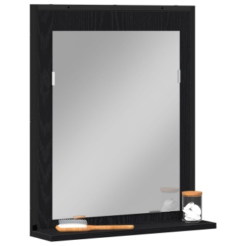 Oglindă de baie Negru Stejar 50x12x60 cm Lemn prelucrat - Img 3