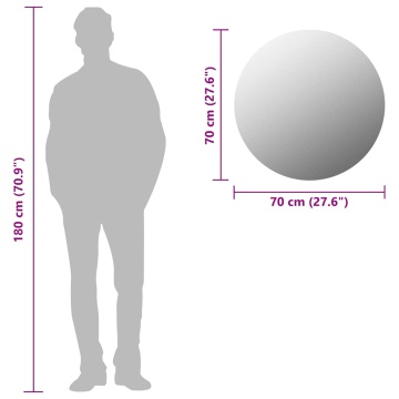 Oglindă de perete, 70 cm, sticlă, rotundă - Img 10