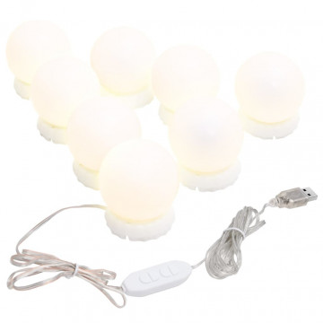 Oglindă de perete cu lumini LED, sticlă, rotundă - Img 7