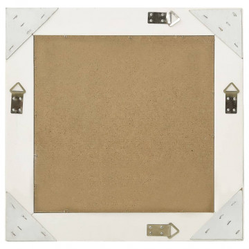 Oglindă de perete în stil baroc, alb, 50 x 50 cm - Img 3