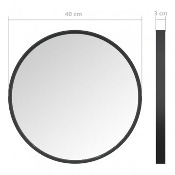 Oglindă de perete, negru, 40 cm - Img 6