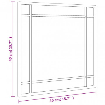 Oglindă de perete, negru, 40x40 cm, pătrată, fier - Img 6