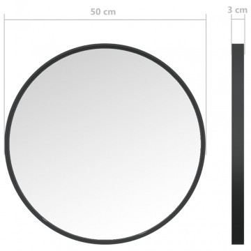 Oglindă de perete, negru, 50 cm - Img 4