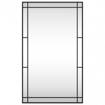 Oglindă de perete, negru, 60x100 cm, dreptunghiulară, fier - Img 3
