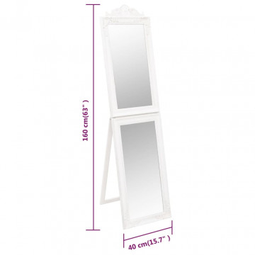 Oglindă de sine stătătoare, alb, 40x160 cm - Img 6