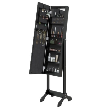 Oglindă de sine stătătoare cu LED, negru, 34x37x146 cm - Img 6