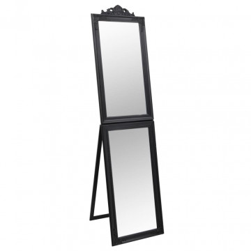 Oglindă de sine stătătoare, negru, 45x180 cm - Img 2