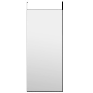 Oglindă pentru ușă, negru, 40x100 cm, sticlă și aluminiu - Img 2