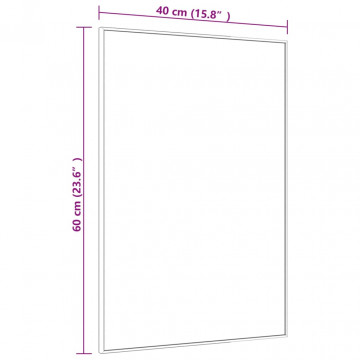 Oglindă pentru ușă, negru, 40x60 cm, sticlă și aluminiu - Img 4